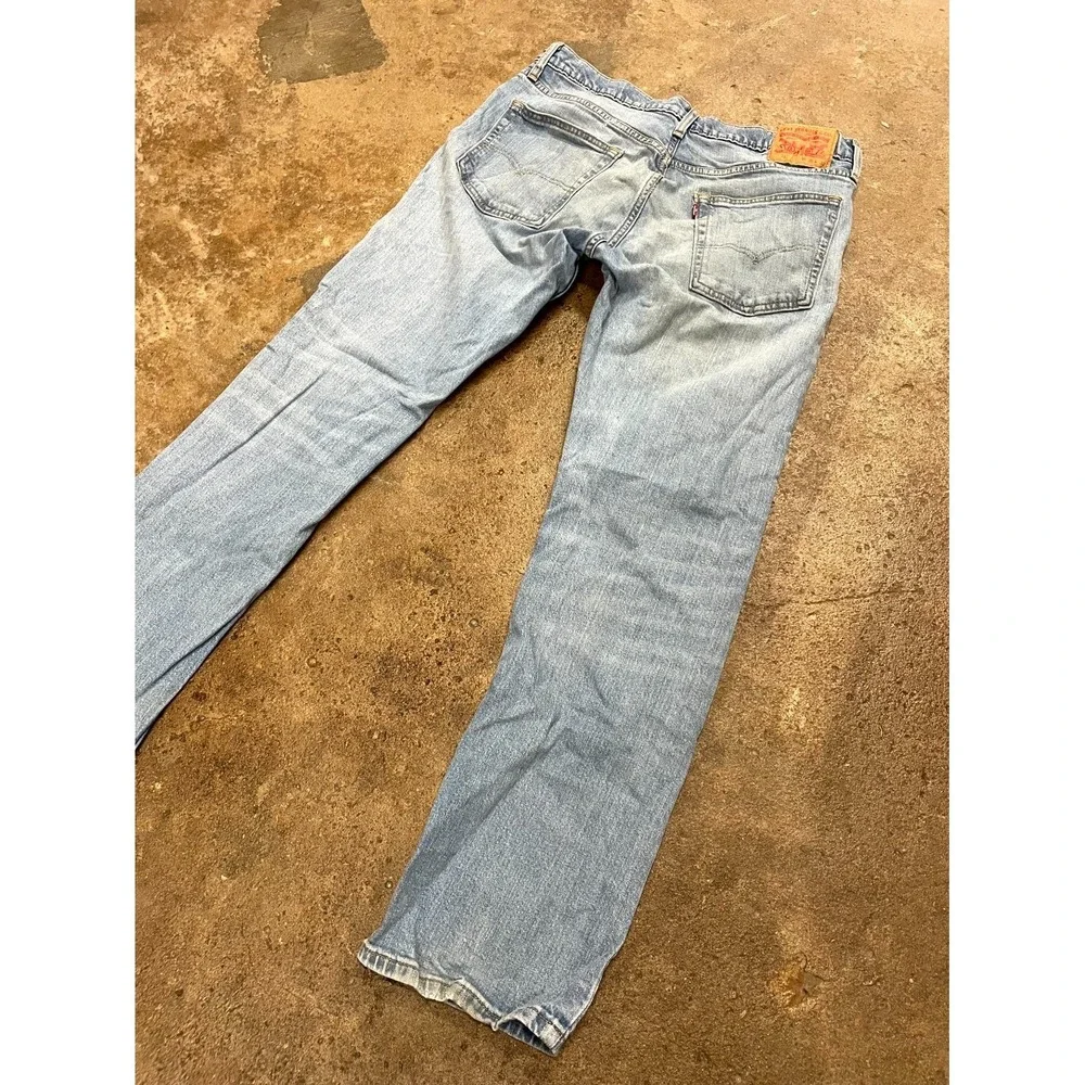 Levi's 513 Slim Straight Fit Jeans Mens 36x32 Blue Denim Cotton Stretch Mid Rise - Picture 12 of 16